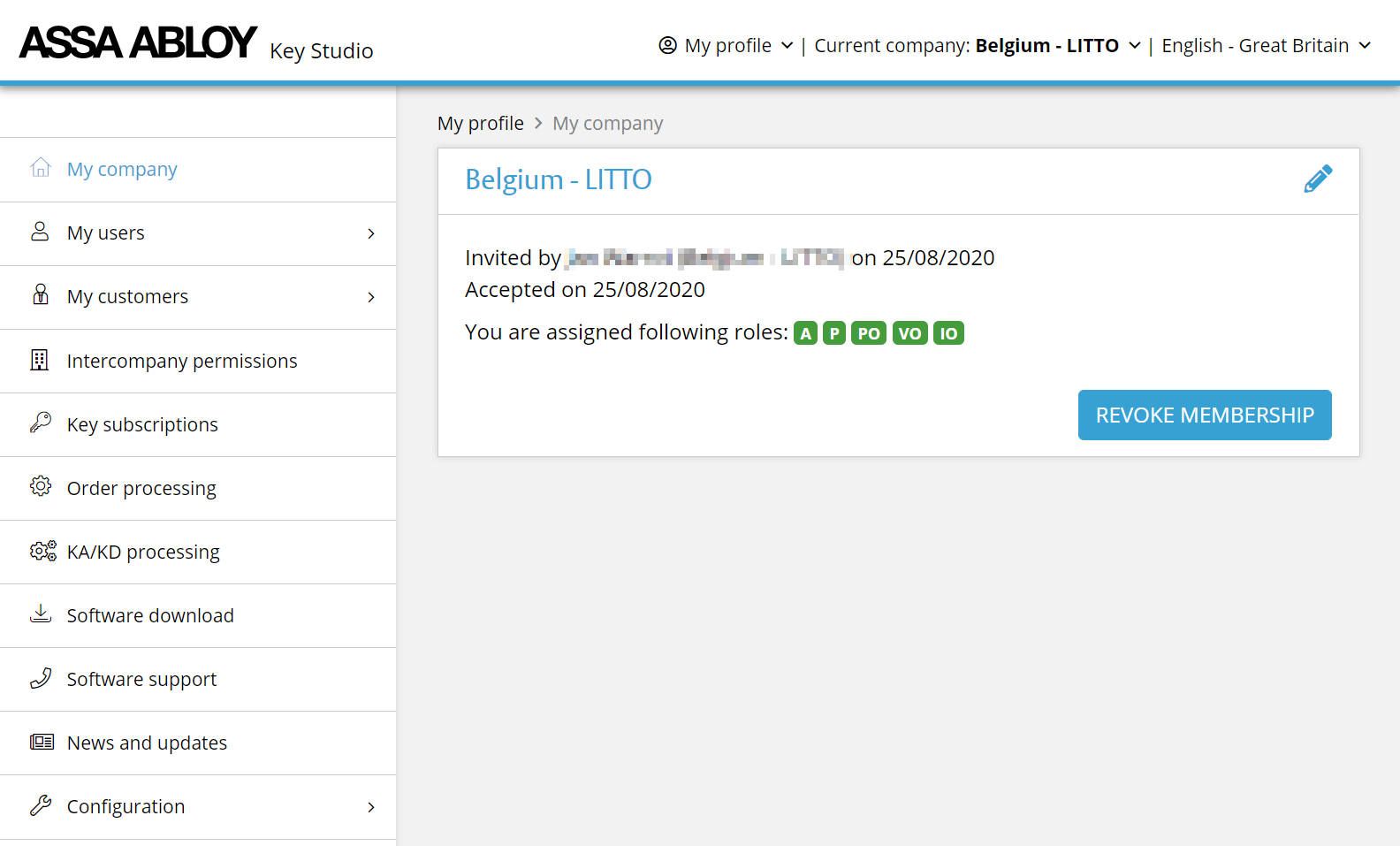 Key Studio Web Portal Home Dashboard