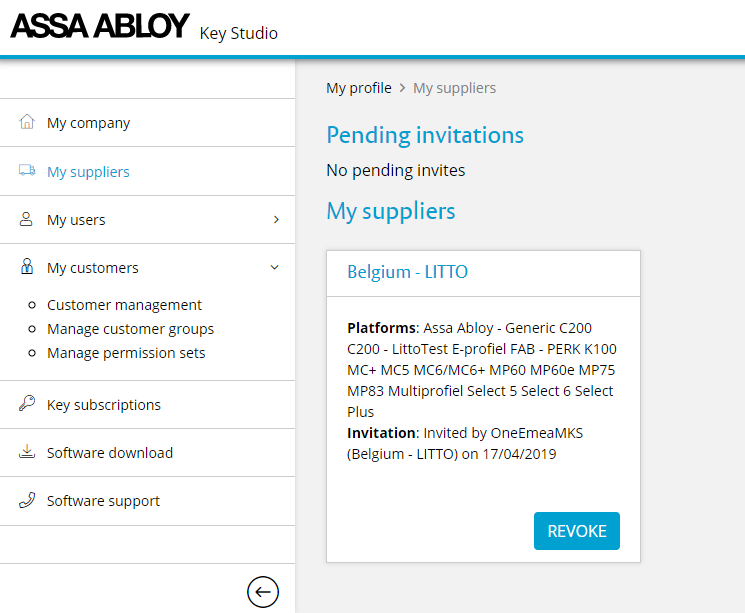 My suppliers dashboard